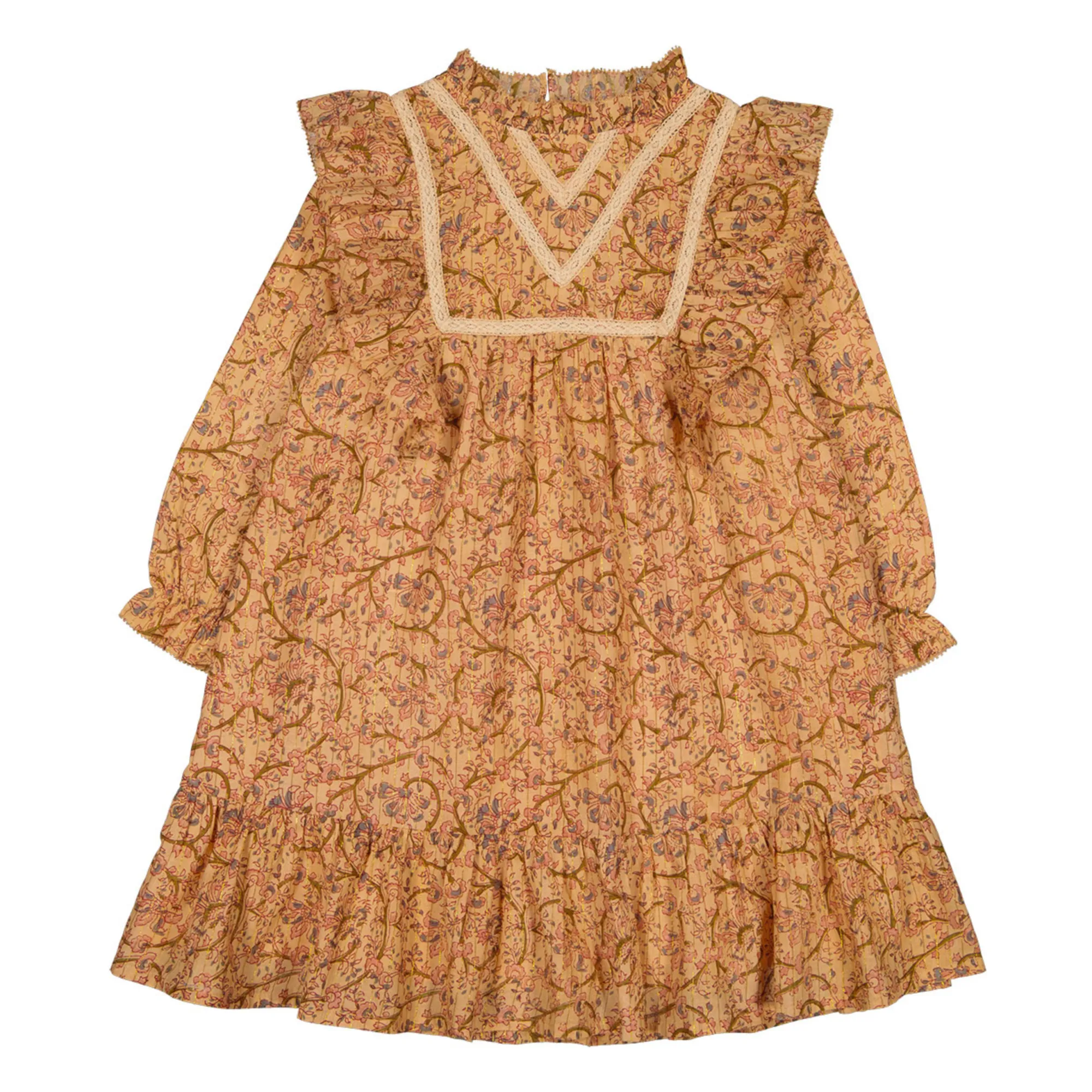 Louis Louise Beige Marielle Floral Lurex Dress