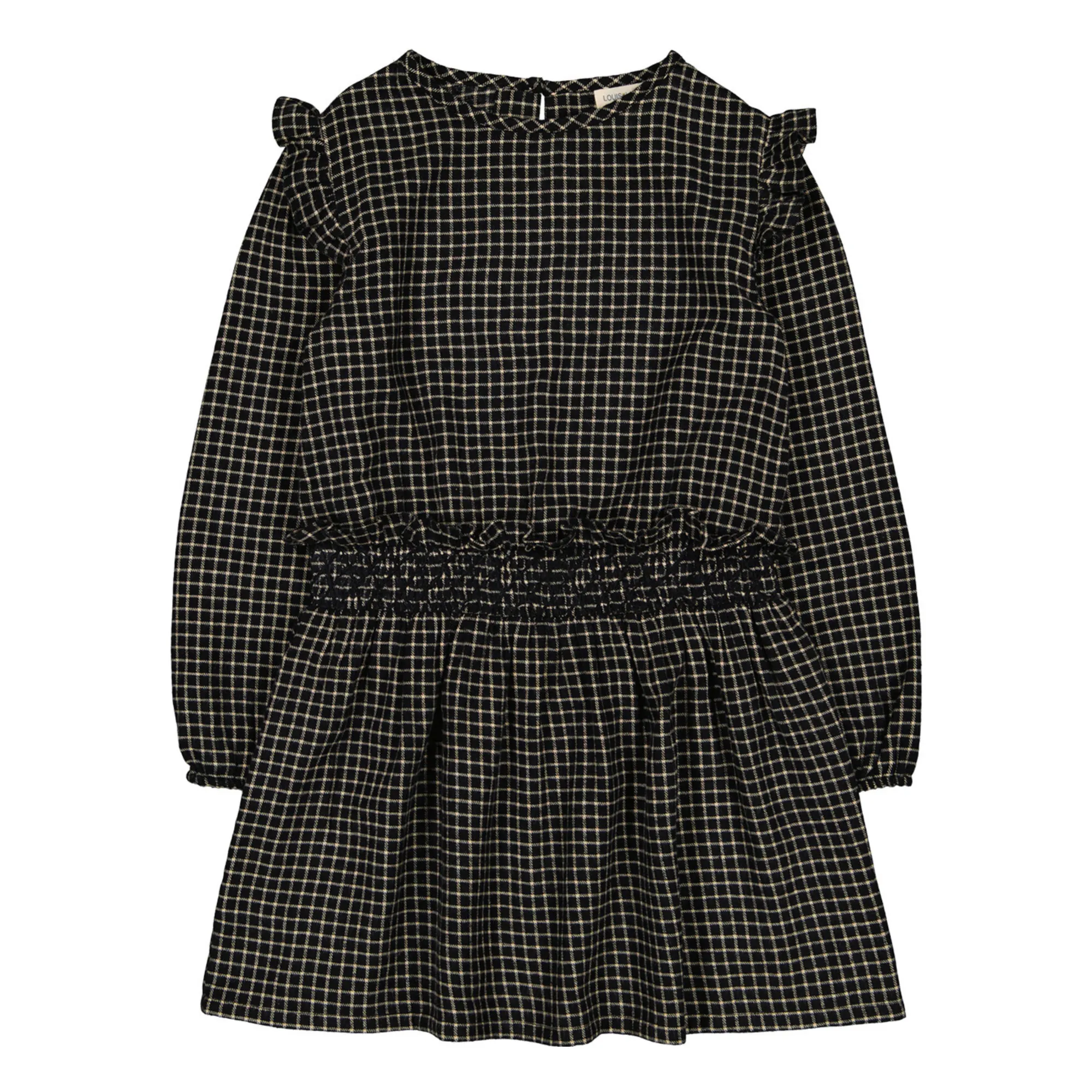 Robe Carreaux Uma | Noir- Image produit n°0