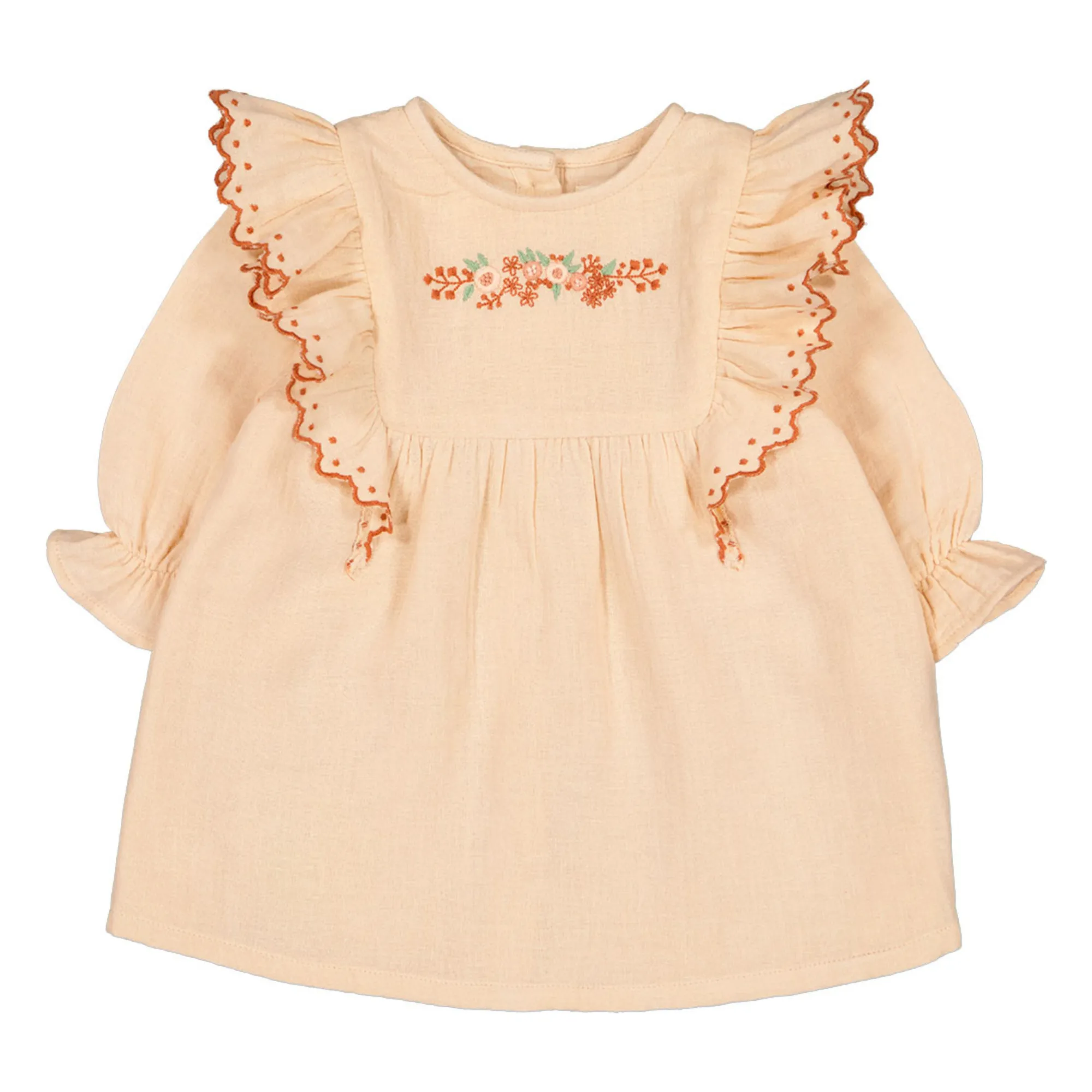 Louis Louise Ecru Alaia Organic Cotton Muslin Embroidered Dress