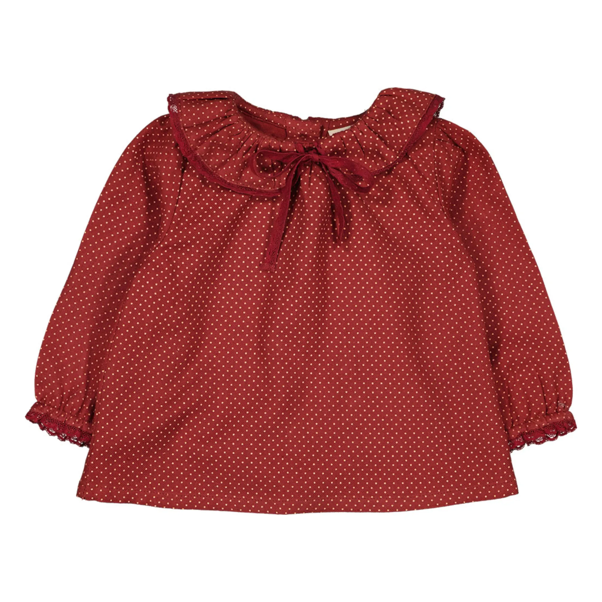 Louis Louise Burgundy Alicia Polka Dot Blouse