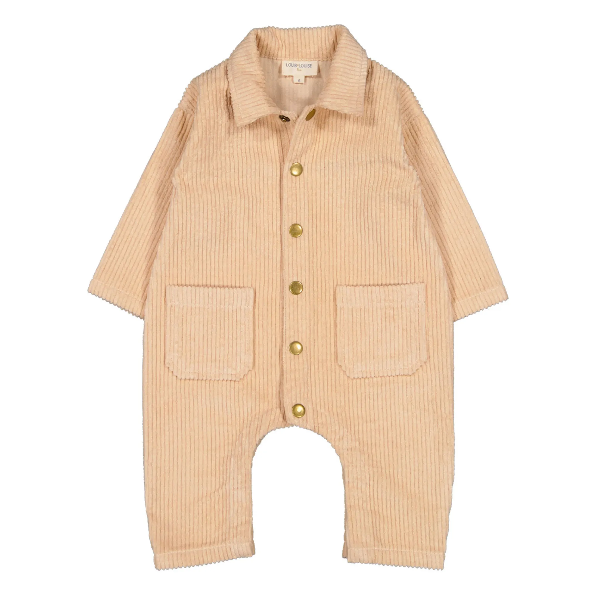 Louis Louise Beige Worker Corduroy Jumpsuit