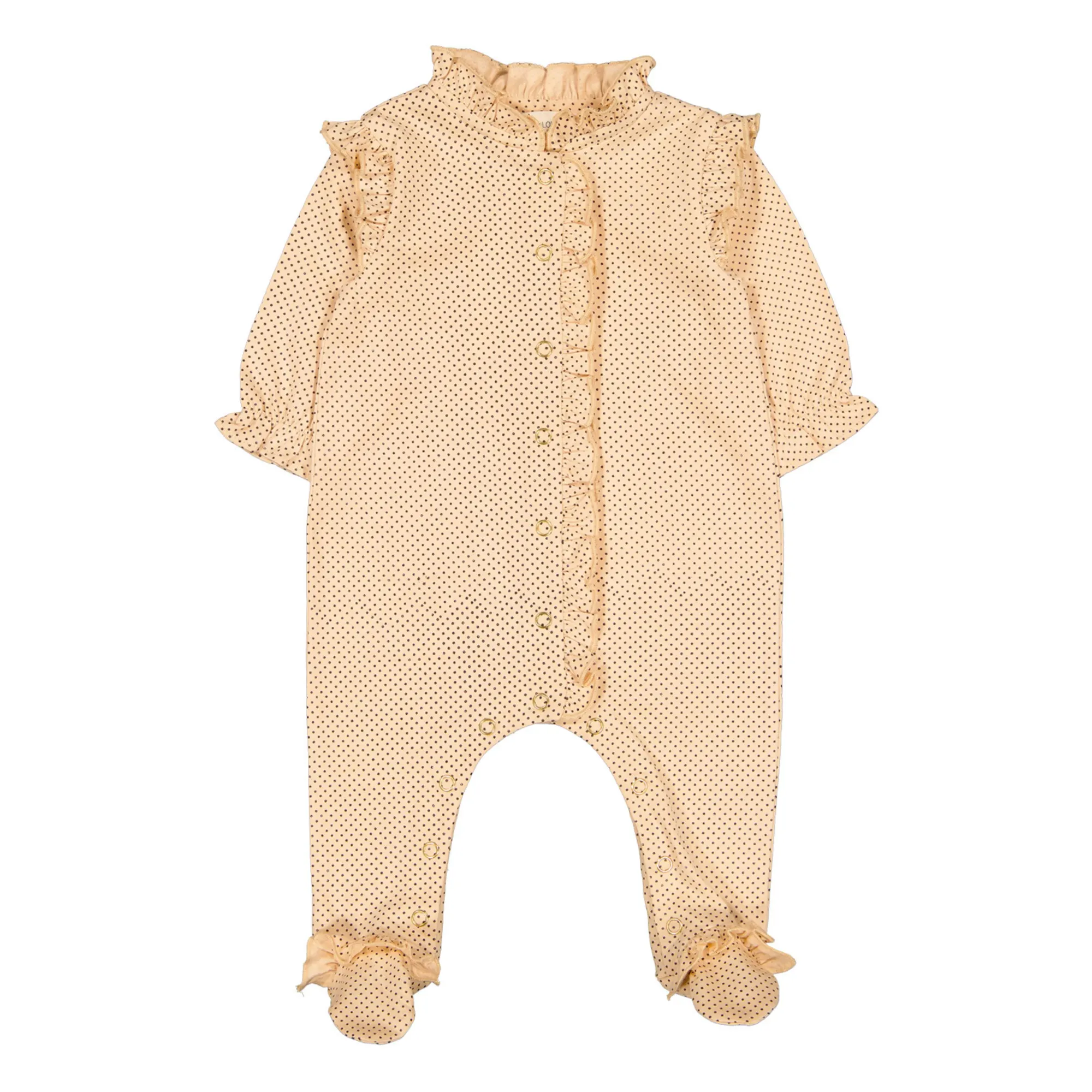 Louis Louise Ecru Pommette Sparkly Footed Pyjamas