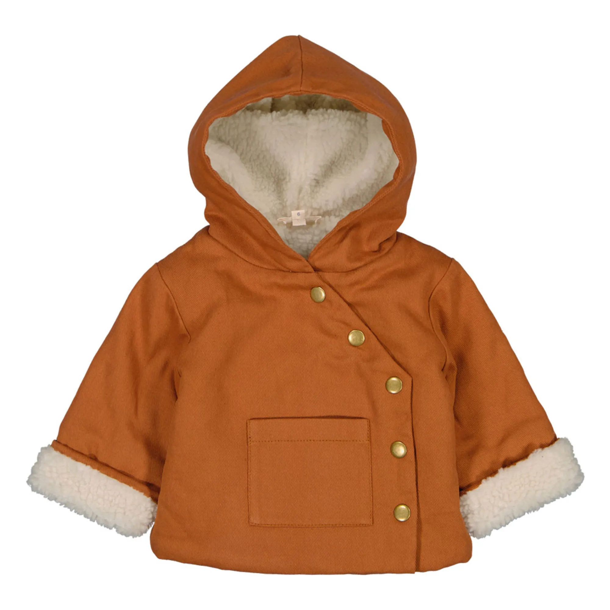 Louis Louise Caramel Glace Fleece-Lined Denim Coat