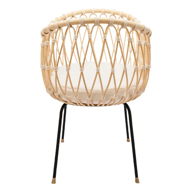 Wiege Emil aus Rattan - Baumwoll-Links