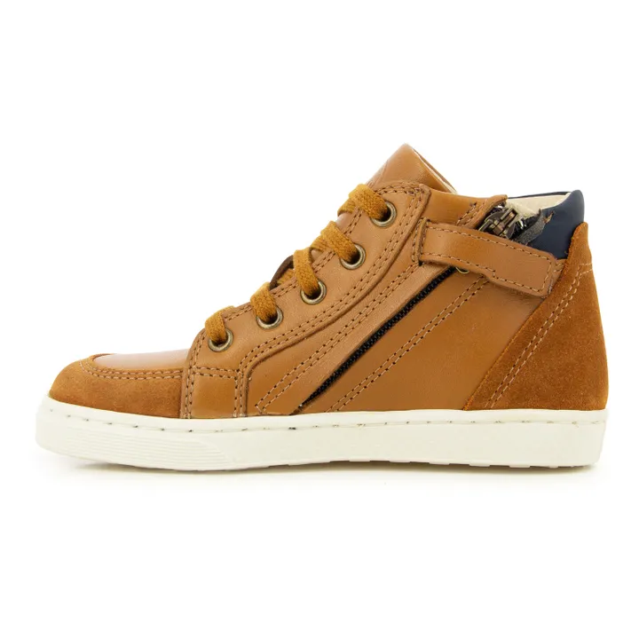 Tenbase High-Top Lace-Up Sneakers | Camel- Product image n°2