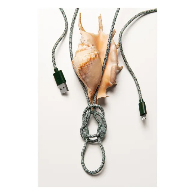 Câble en filet de pêche recyclé - 2mètres | Vert