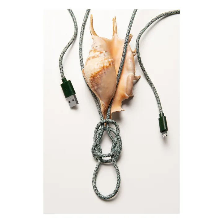 Recycled Fishing Net Charging Cable - 2 m | Green- Product image n°2