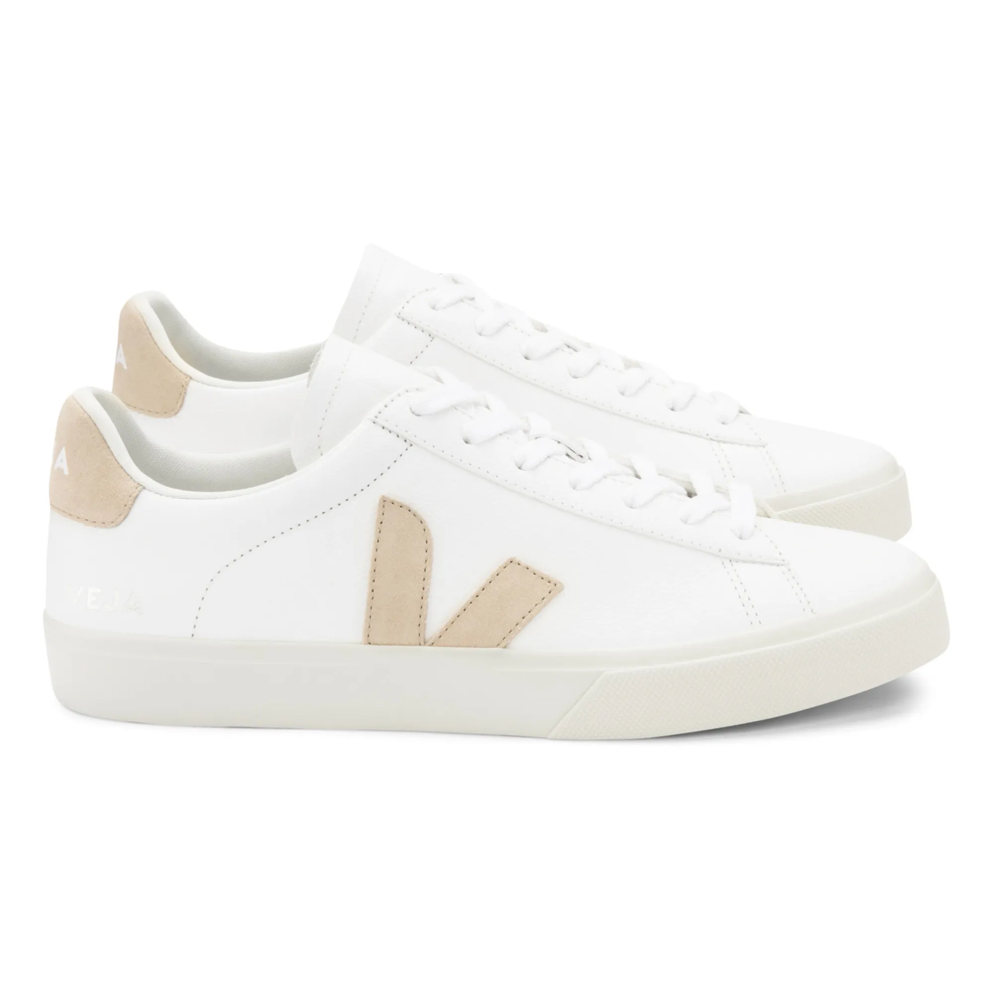 Veja Beige Campo Chrome Free Leather Sneakers