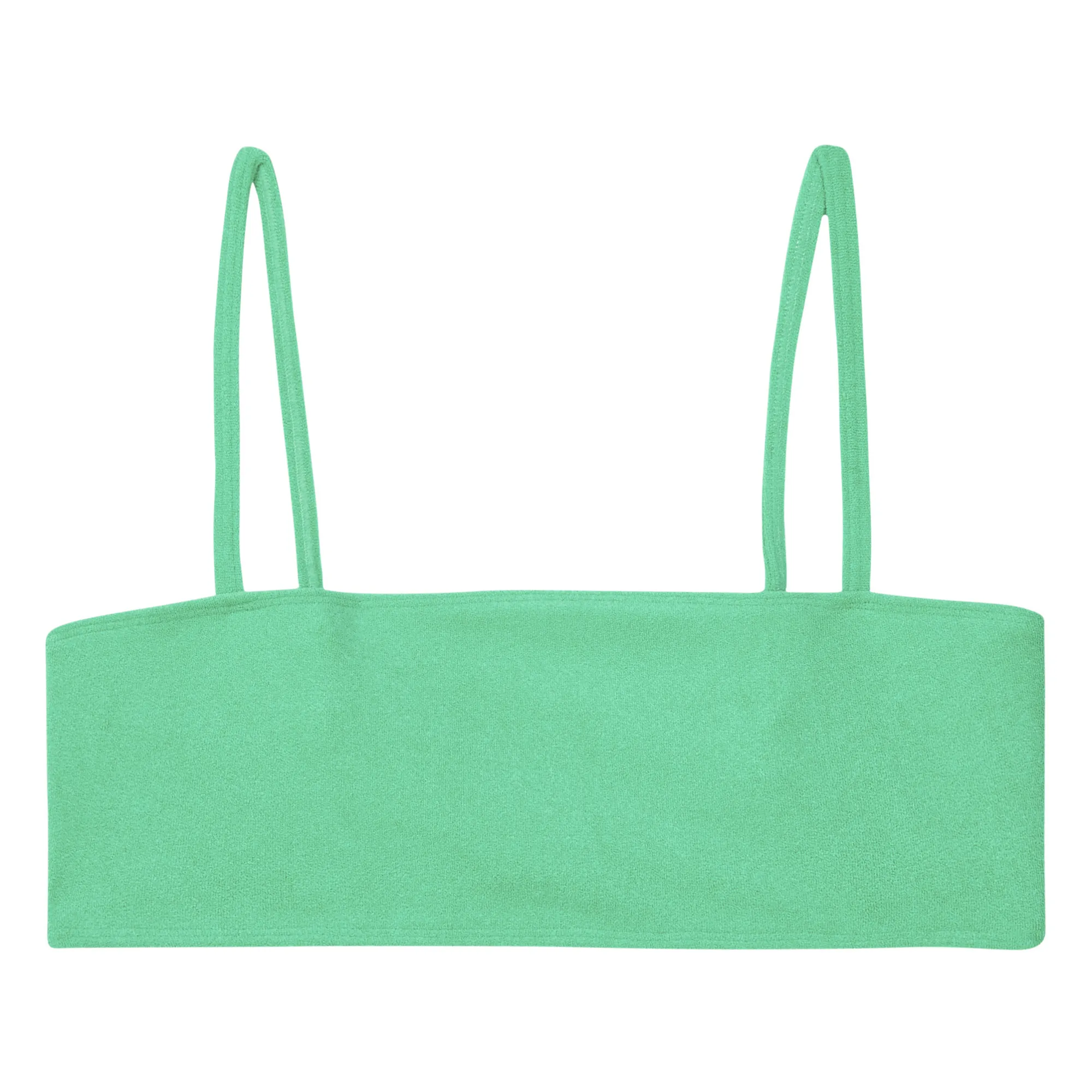 Faithfull The Brand Green Adara Terry Cloth Bikini Top