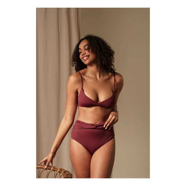 Pia Bikini Top | Burgundy- Product image n°1