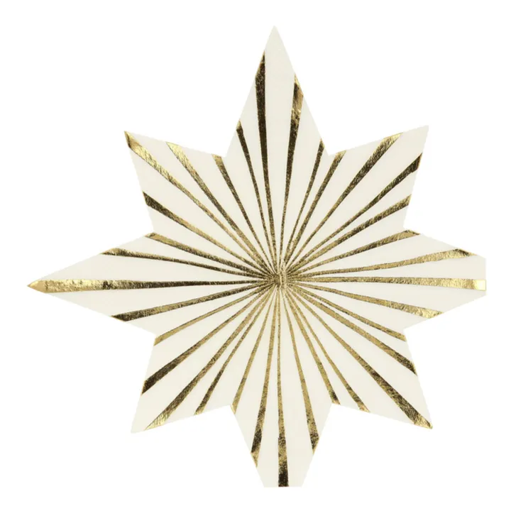 Serviettes étoiles dorées Belle Epoque - Set de 16 | Doré- Image produit n°0
