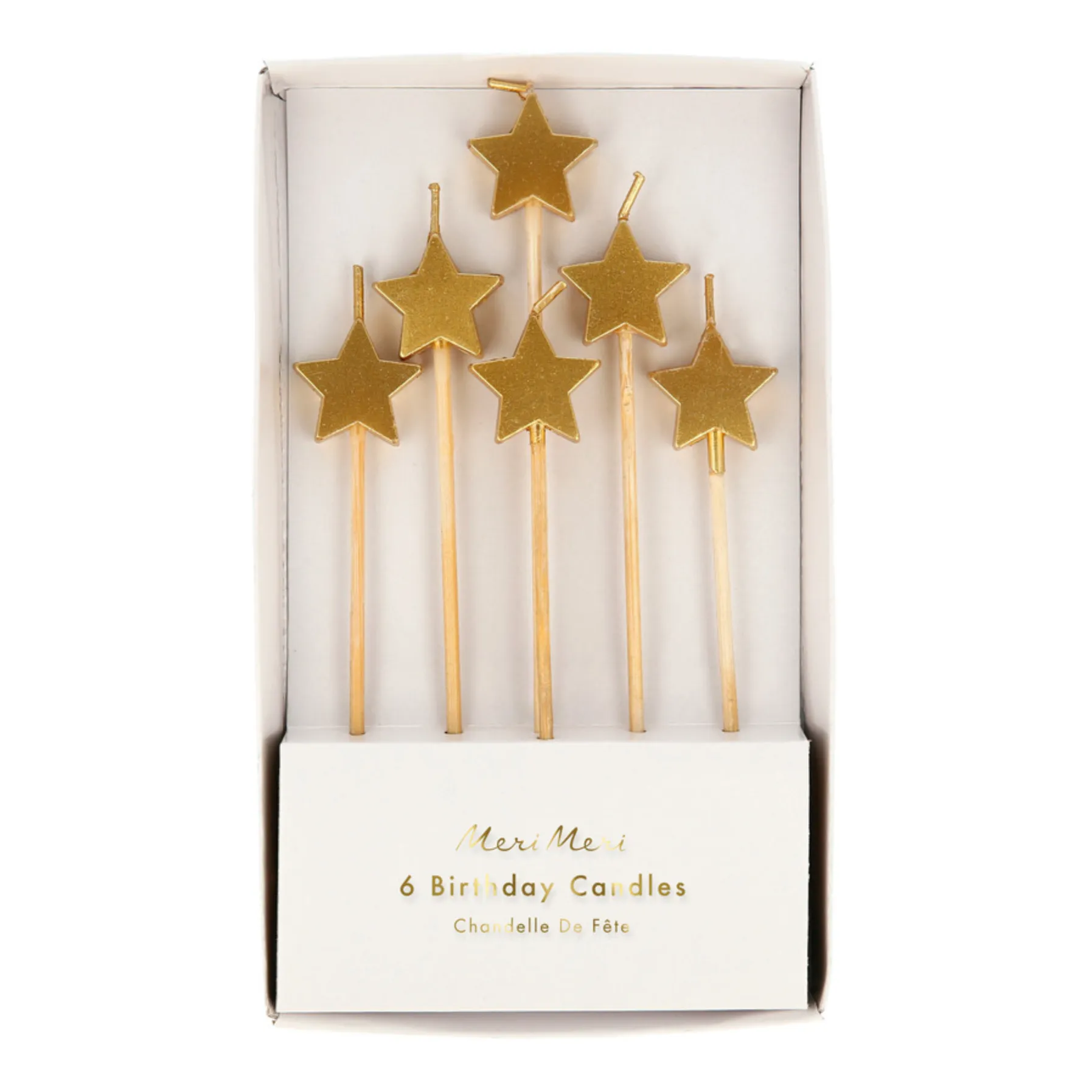 Meri Meri Gold Star Candles - Set Of 6