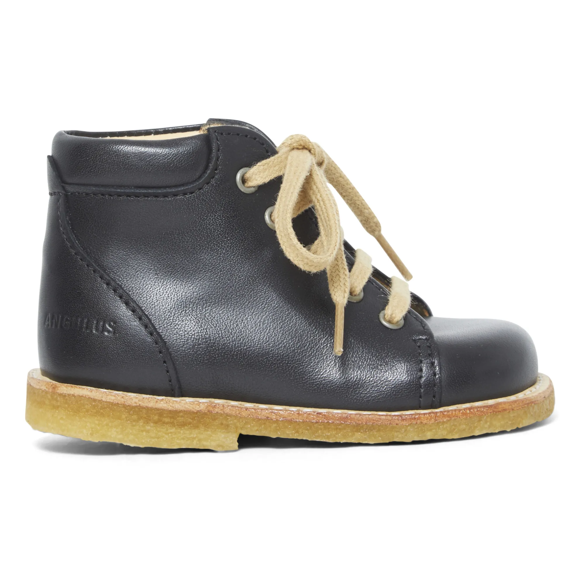 Angulus Black Lace-Up Ankle Boots