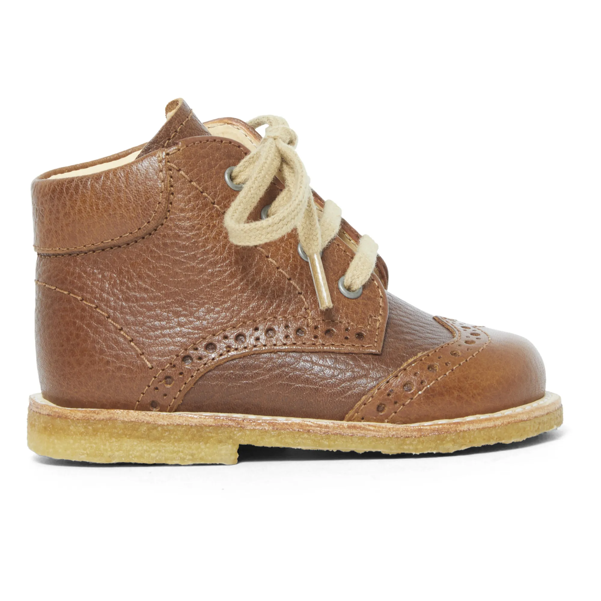 Angulus Cognac Topstiched Lace-Up Boots