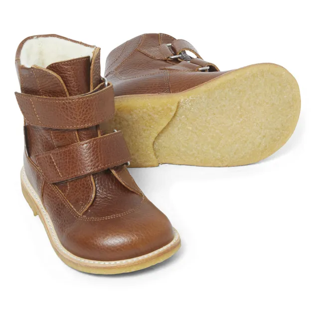 Velcro Tex Lined Boots  | Cognac