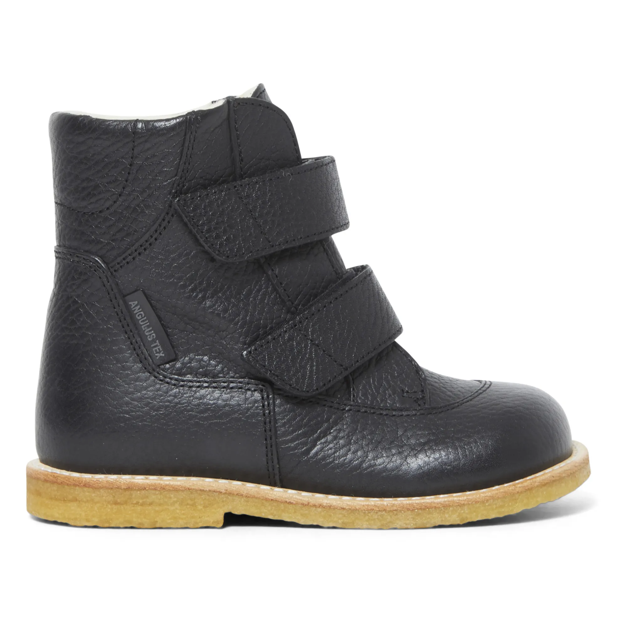 Angulus Black Fleece Lined Velcro Boots