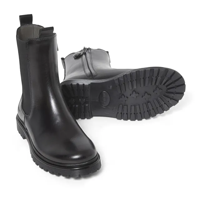 High Top Chelsea Boots Funky Sole | Black