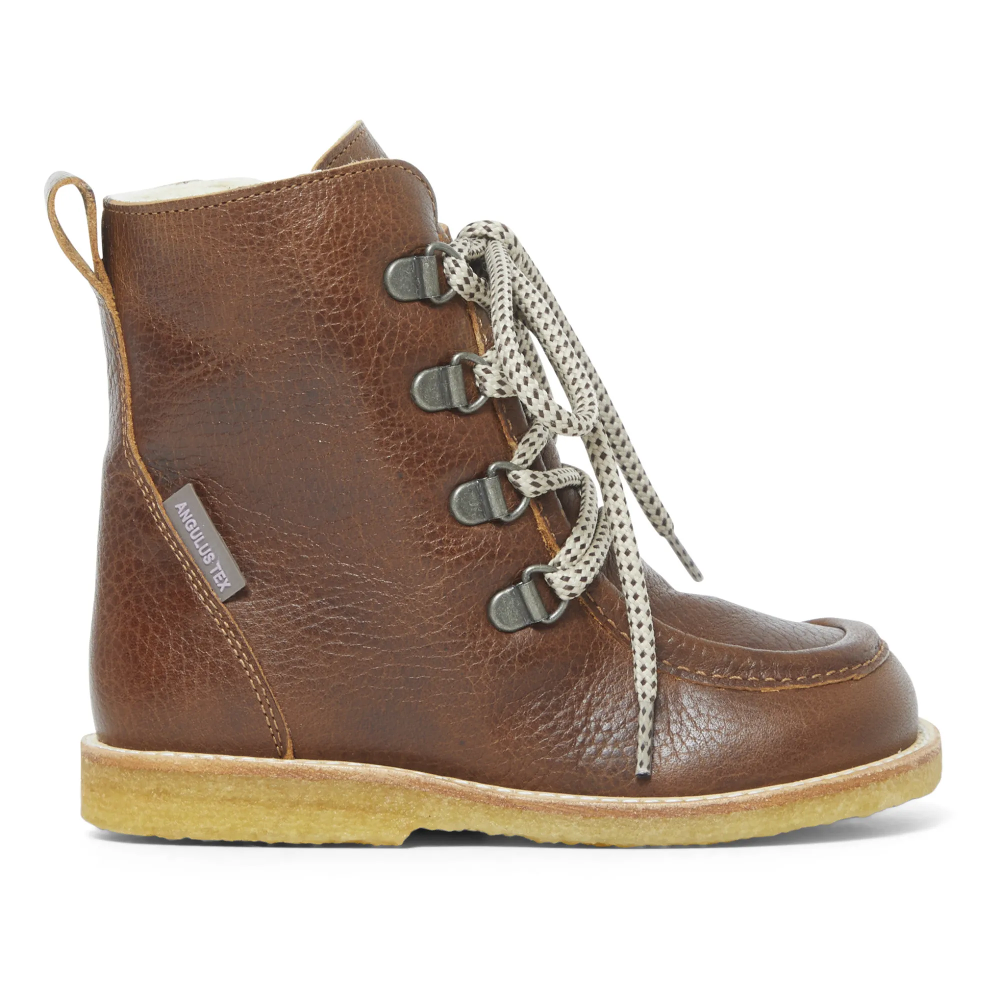 Angulus Brown Sherpa-Lined Lace-Up Boots