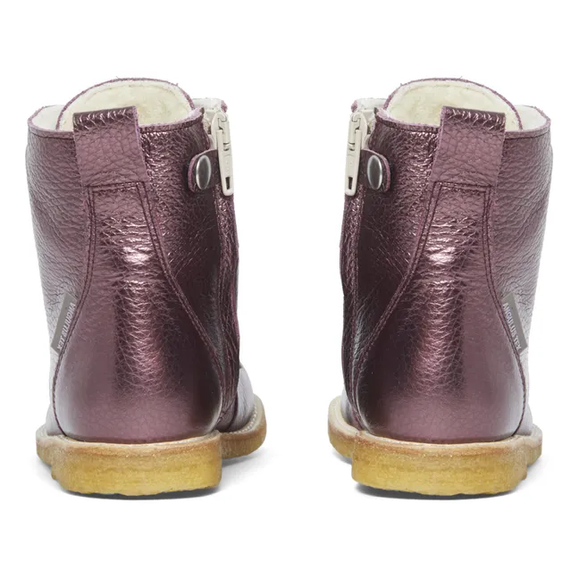 Boots Fourrées Lacets | Violet