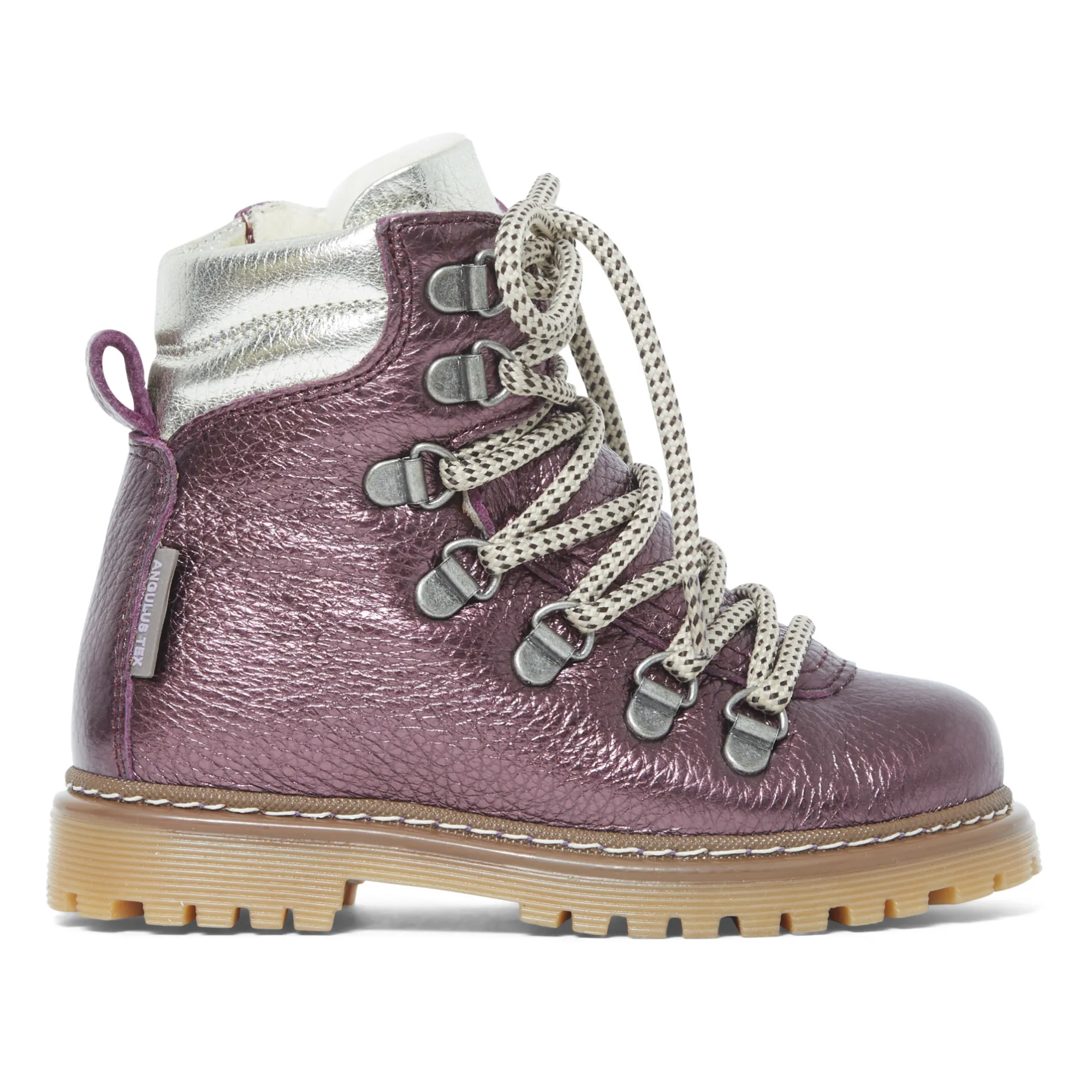 Angulus Purple Tex Metallic Fleece Lined Lace-Up Boots