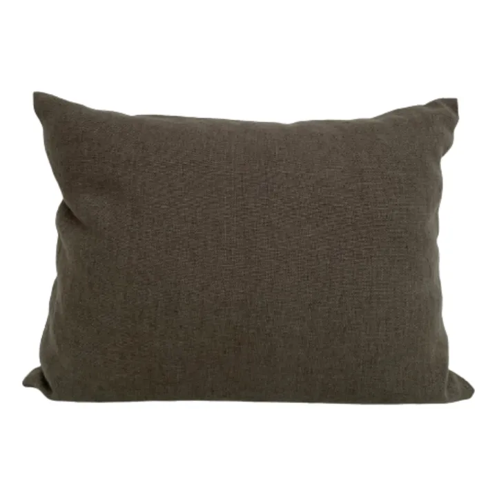 Gaston Washed Linen Cushion | Khaki- Product image n°1