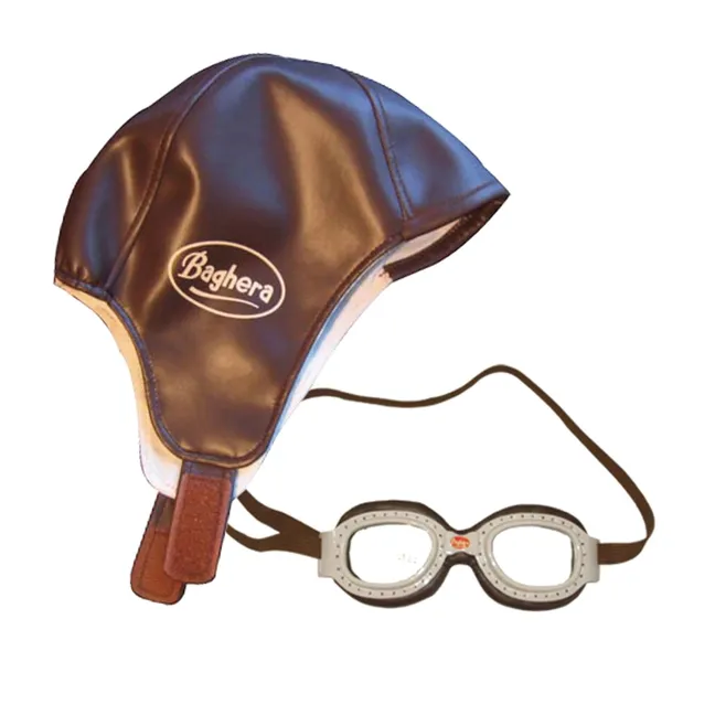 Vintage Racing Cap and Goggles | Brown