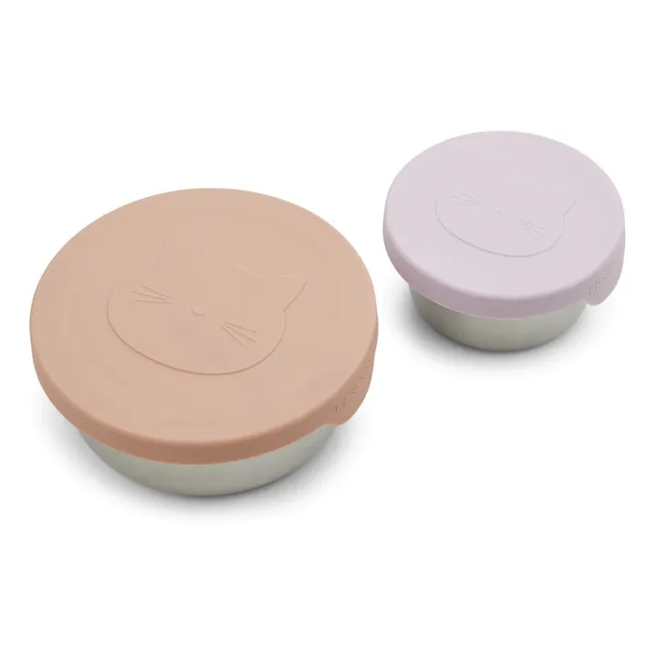 Fiby Silicone Snack Box - Set of 2 | Pink- Product image n°0