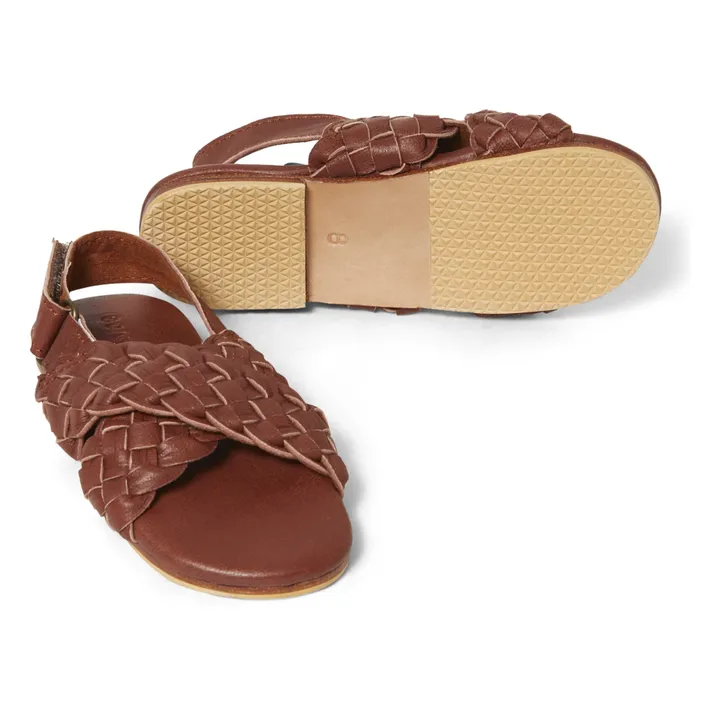 Sandalias cruzadas trenzadas Maya | Camel- Imagen del producto n°2