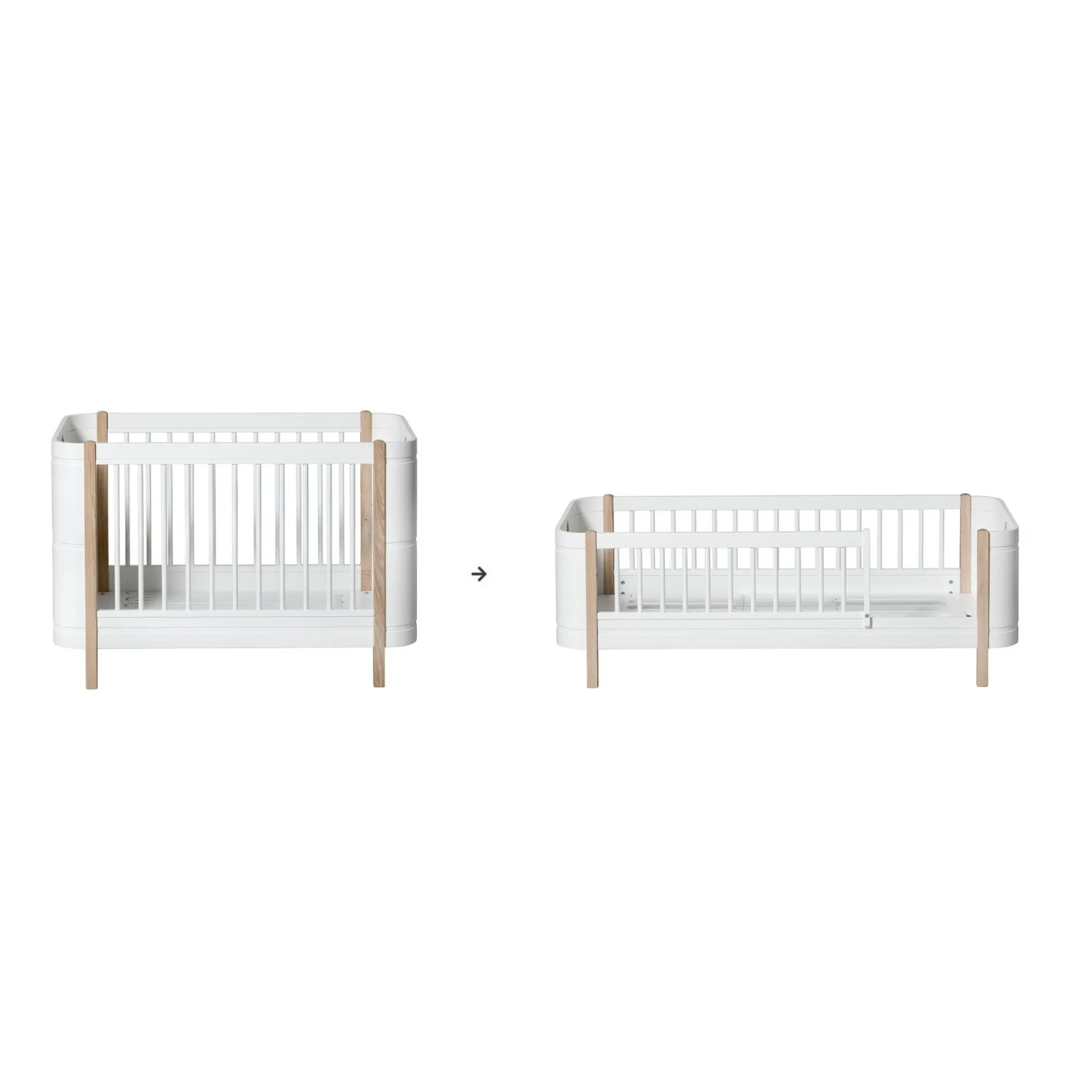 Oliver Furniture Oak Wood Mini+ Cot To Junior Bed Conversion Kit