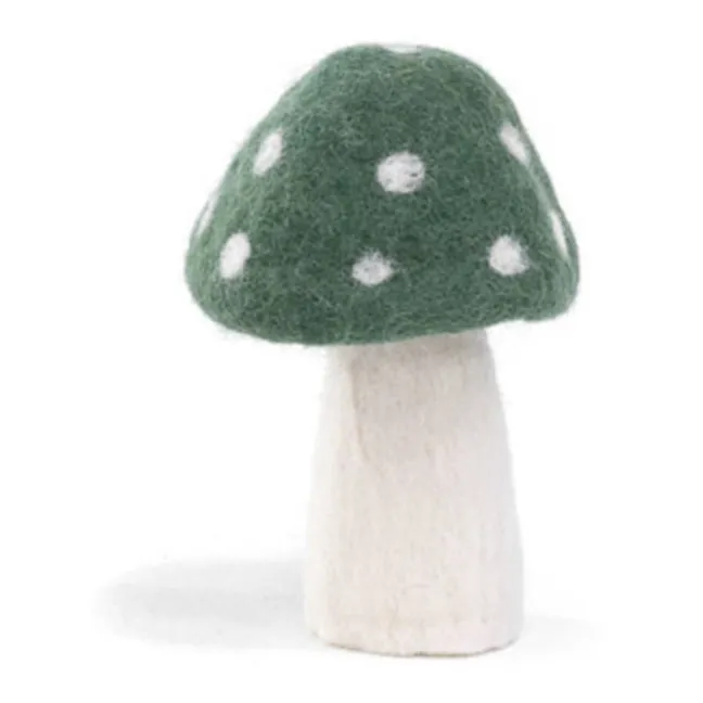 Dotty Decorative Felt Mushroom | Dark green