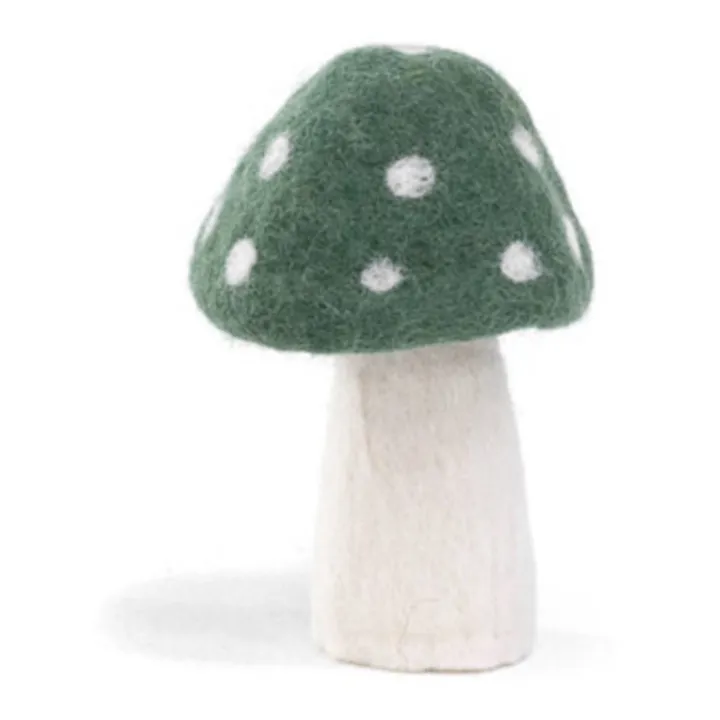 Dotty Decorative Felt Mushroom | Dark green- Product image n°2
