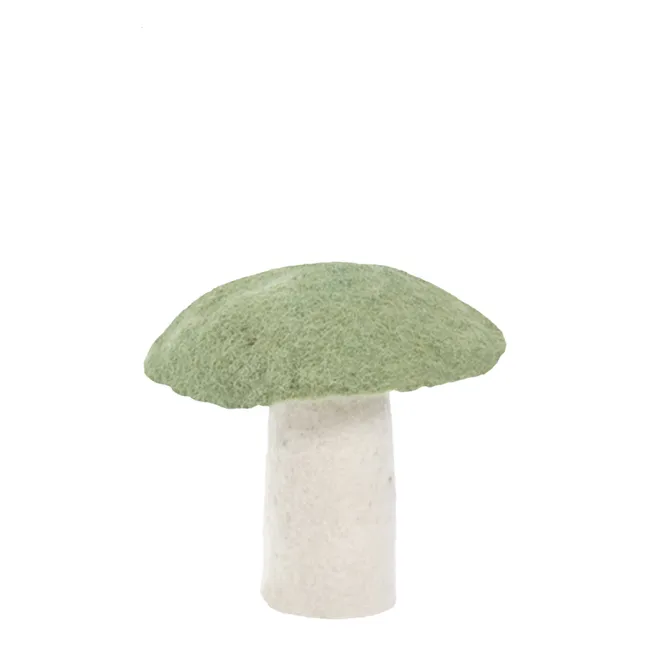 Dekorativer Pilz aus Filz | Grün-grau