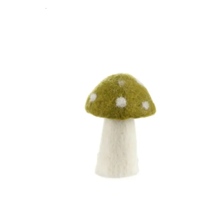 Dotty Felt Decorative Mushroom | Anise green