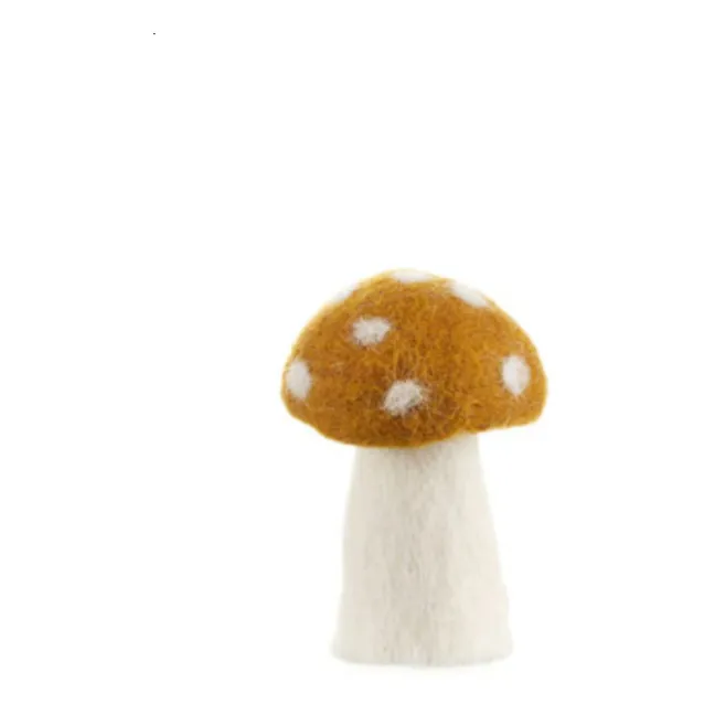 Dotty Decorative Felt Mushroom | Gold