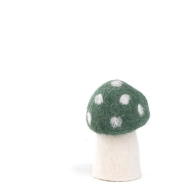 Champignon Dotty décoratif en feutre | Vert foncé