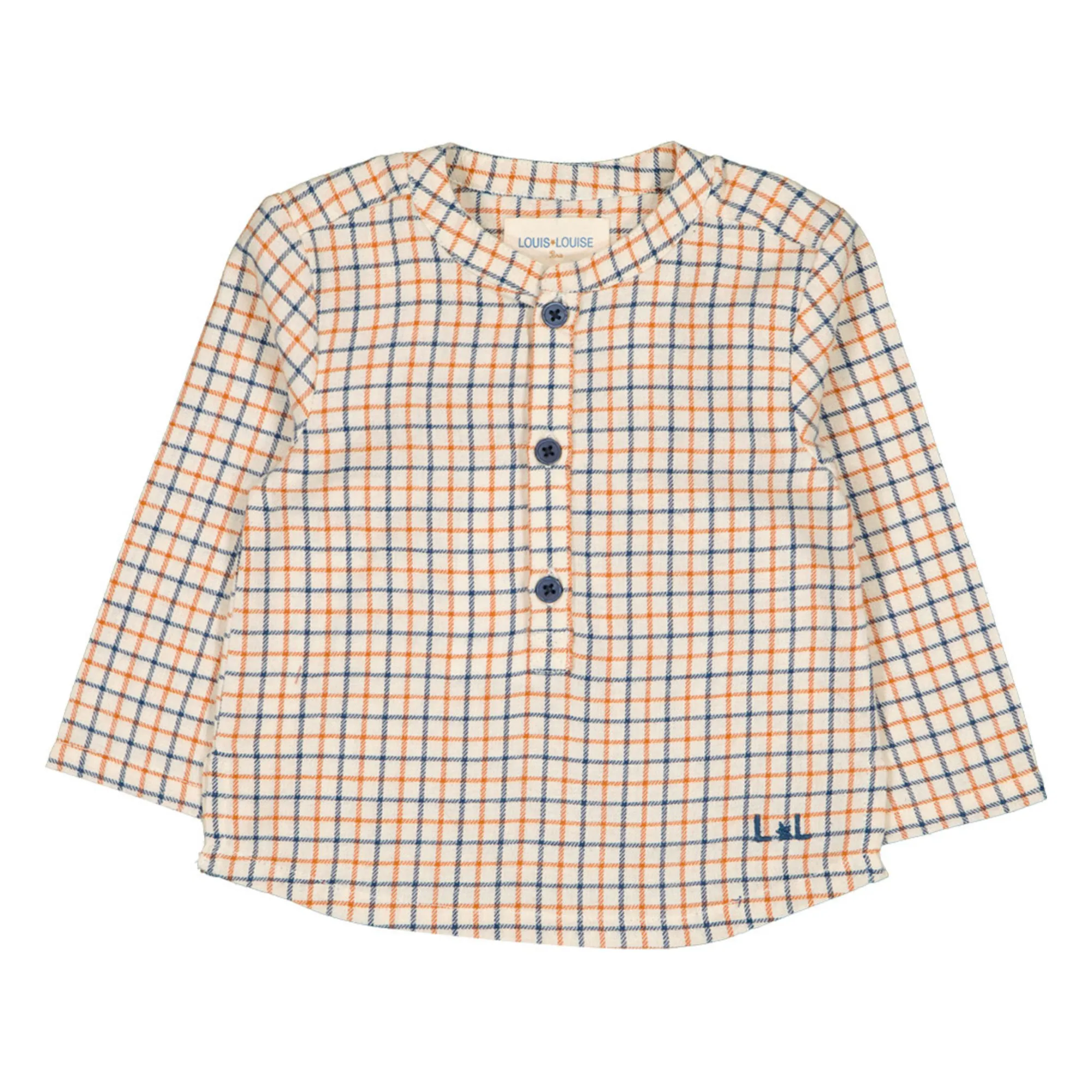 Louis Louise Ecru Grandfather Checked Kurta Shirt