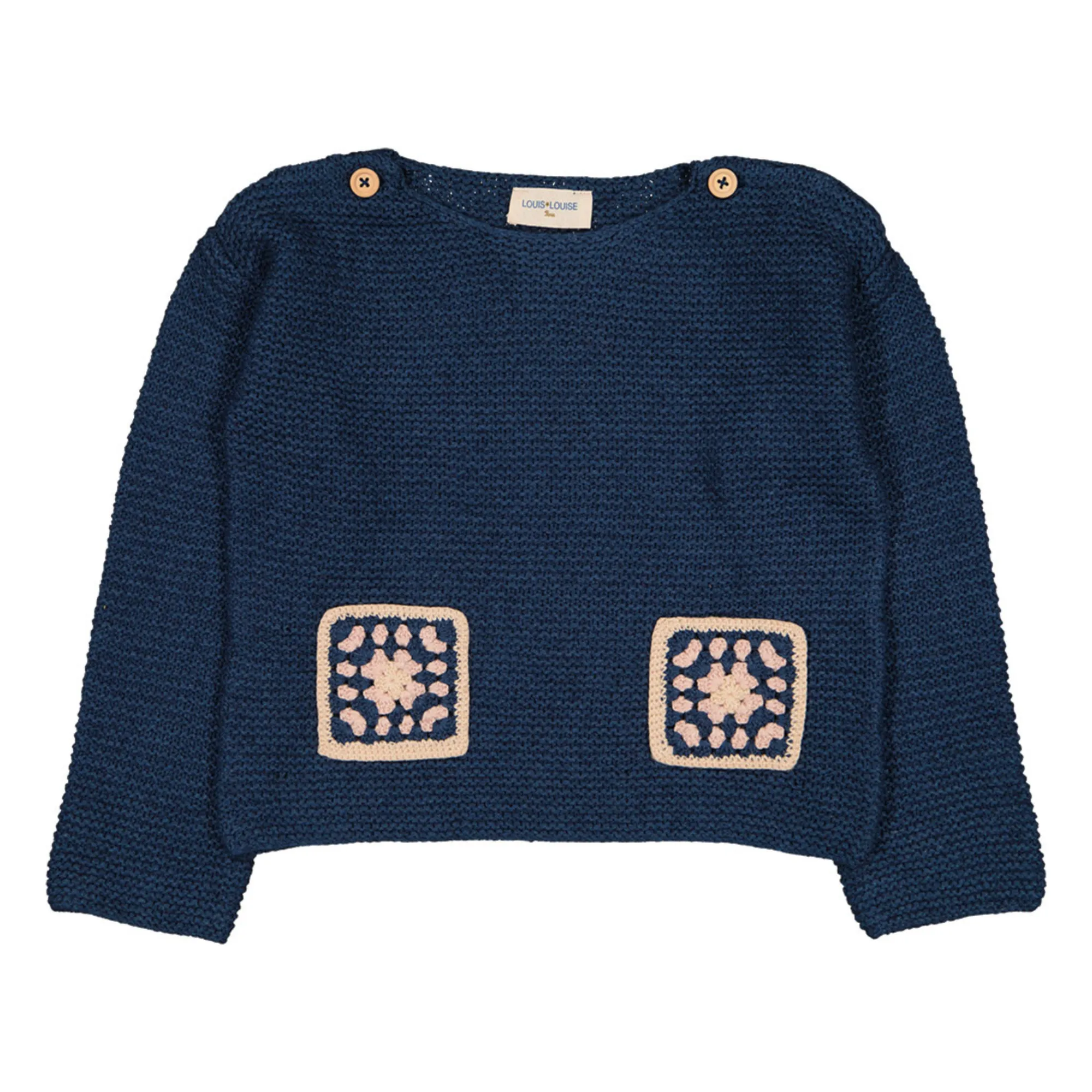 Louis Louise Blue Carry Cotton And Wool Jumper