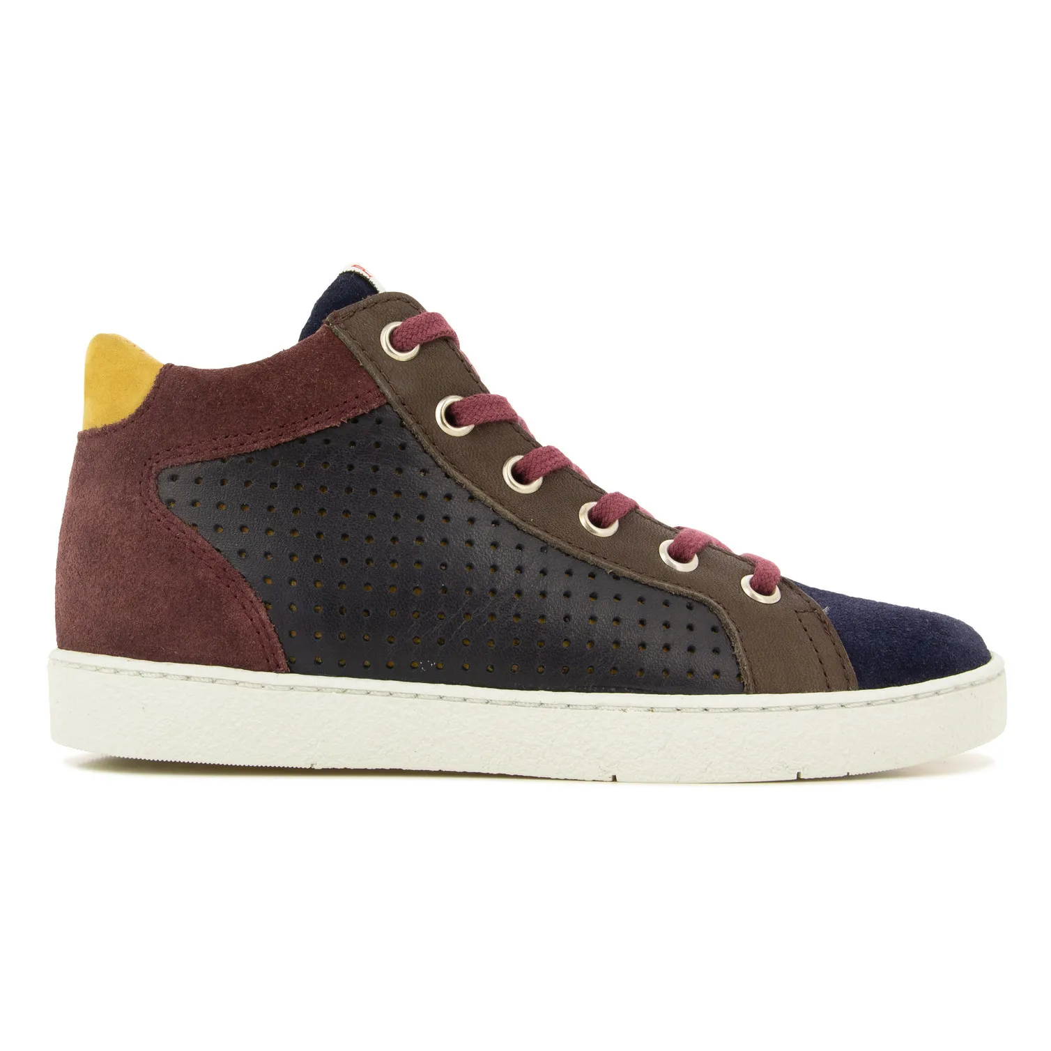 Pom D'api Burgundy Top Zip Lace Sneakers