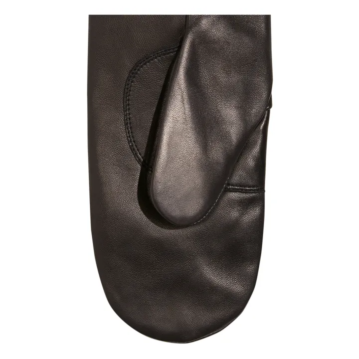 Gaia Leather Mittens - Women's Collection  | Black- Product image n°1