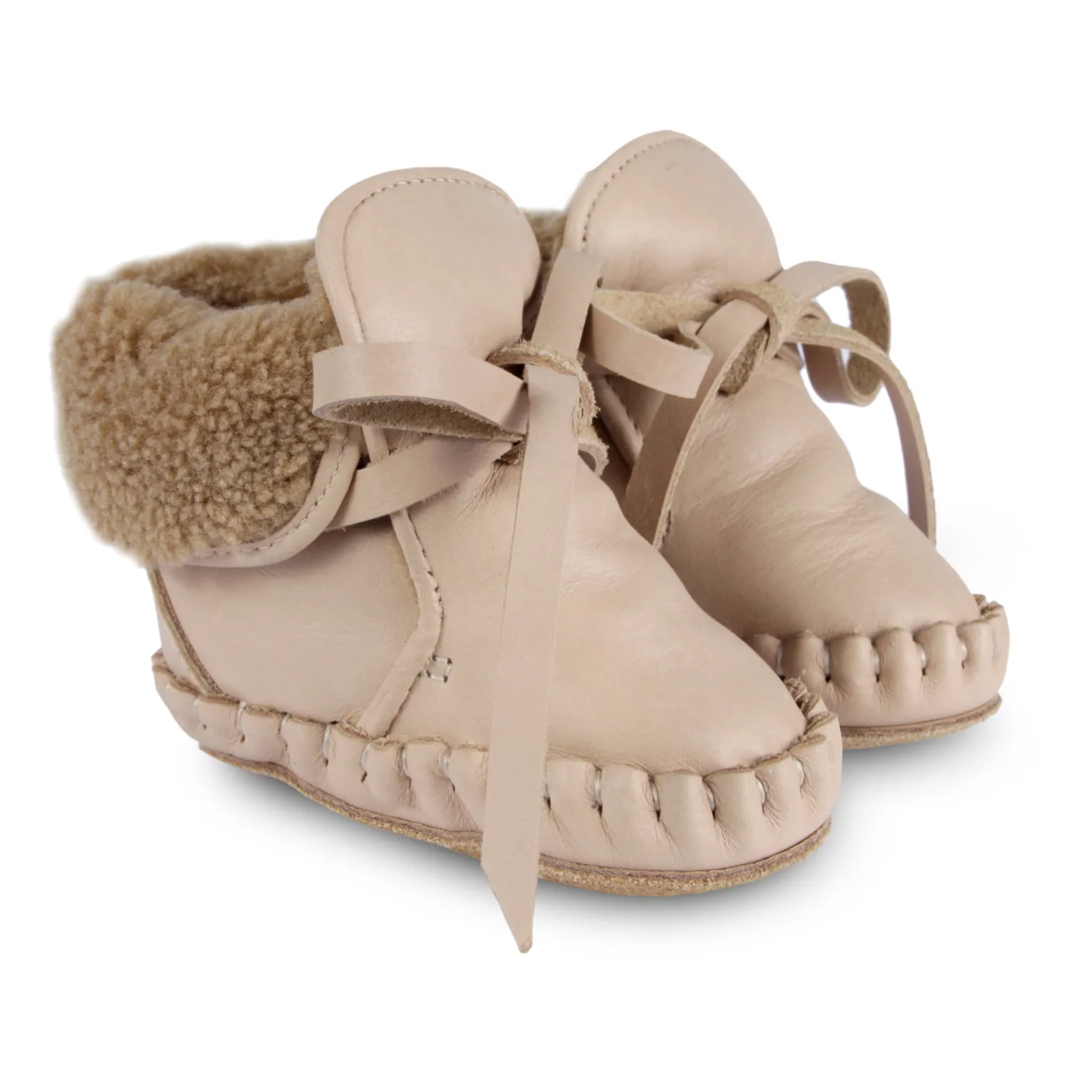 Donsje Nude Beige Jaya Fur-Lined Booties