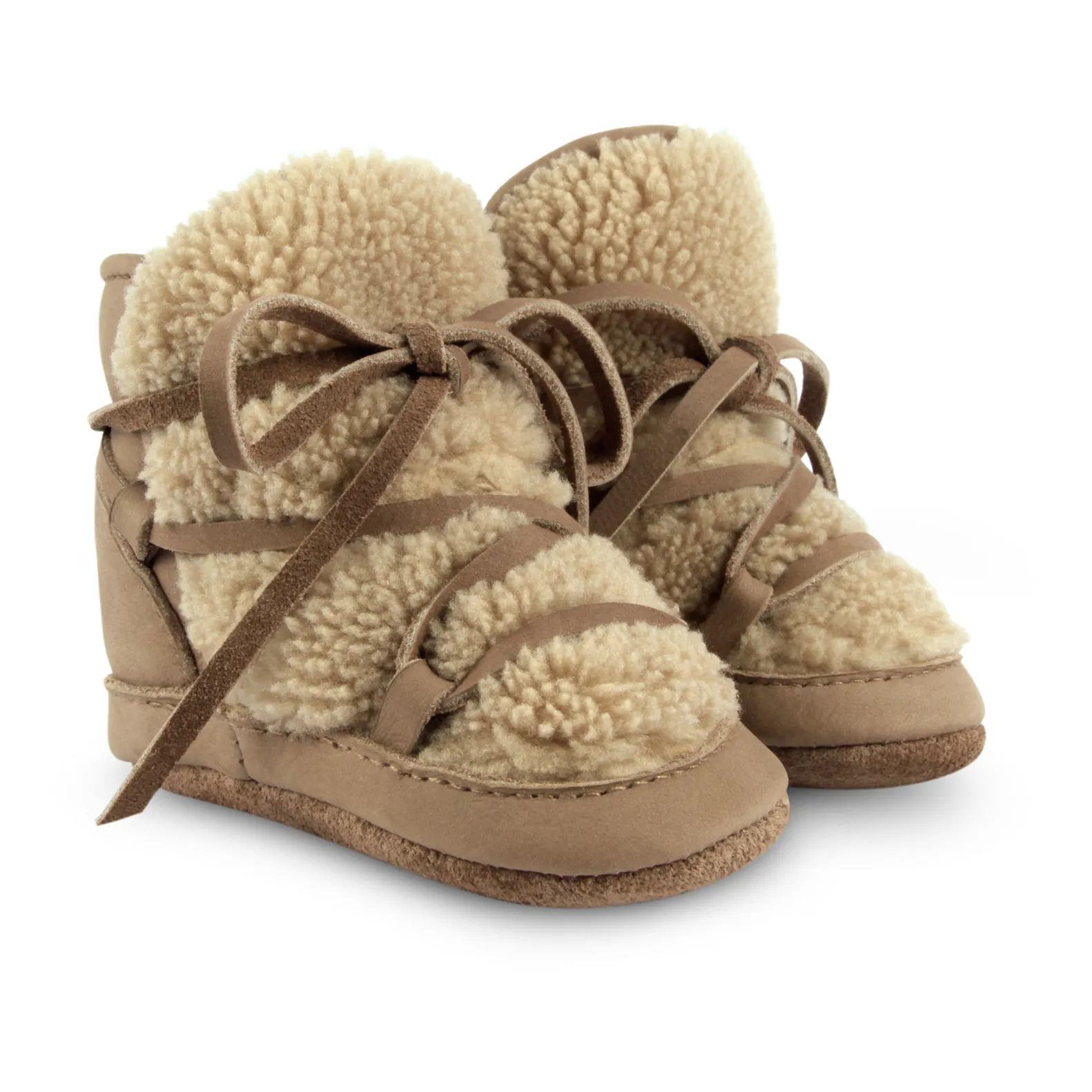 Donsje Beige Inuk Fur-Lined Booties