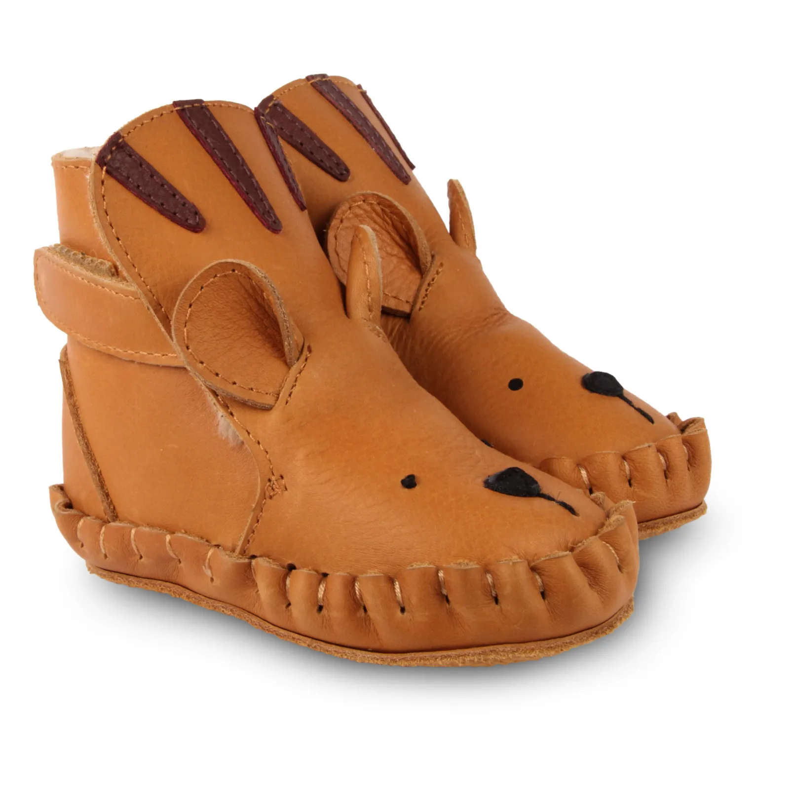 Donsje Camel Kapi Tiger Fur-Lined Booties