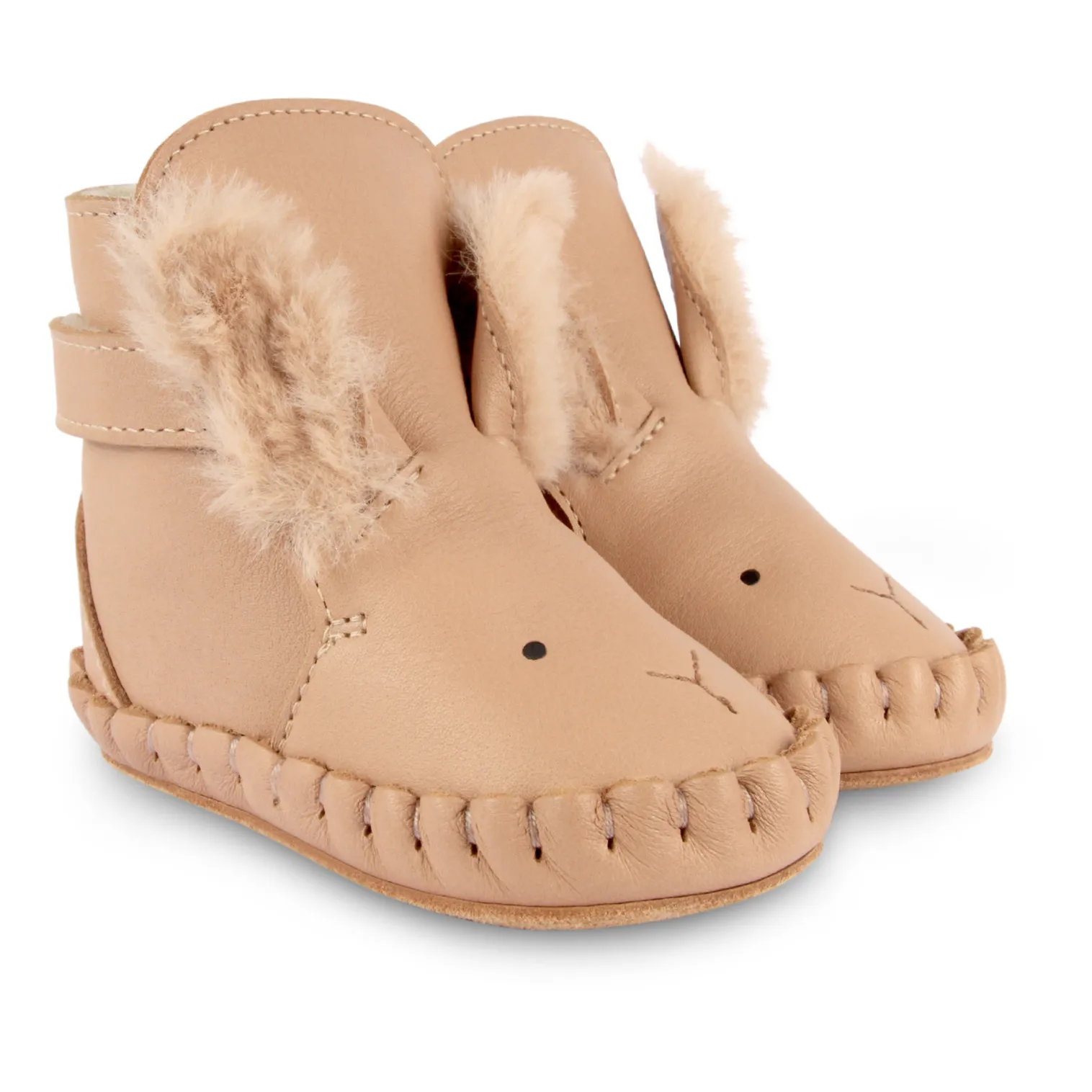 Donsje Pale Pink Kapi Snow Rabbit Fur-Lined Booties