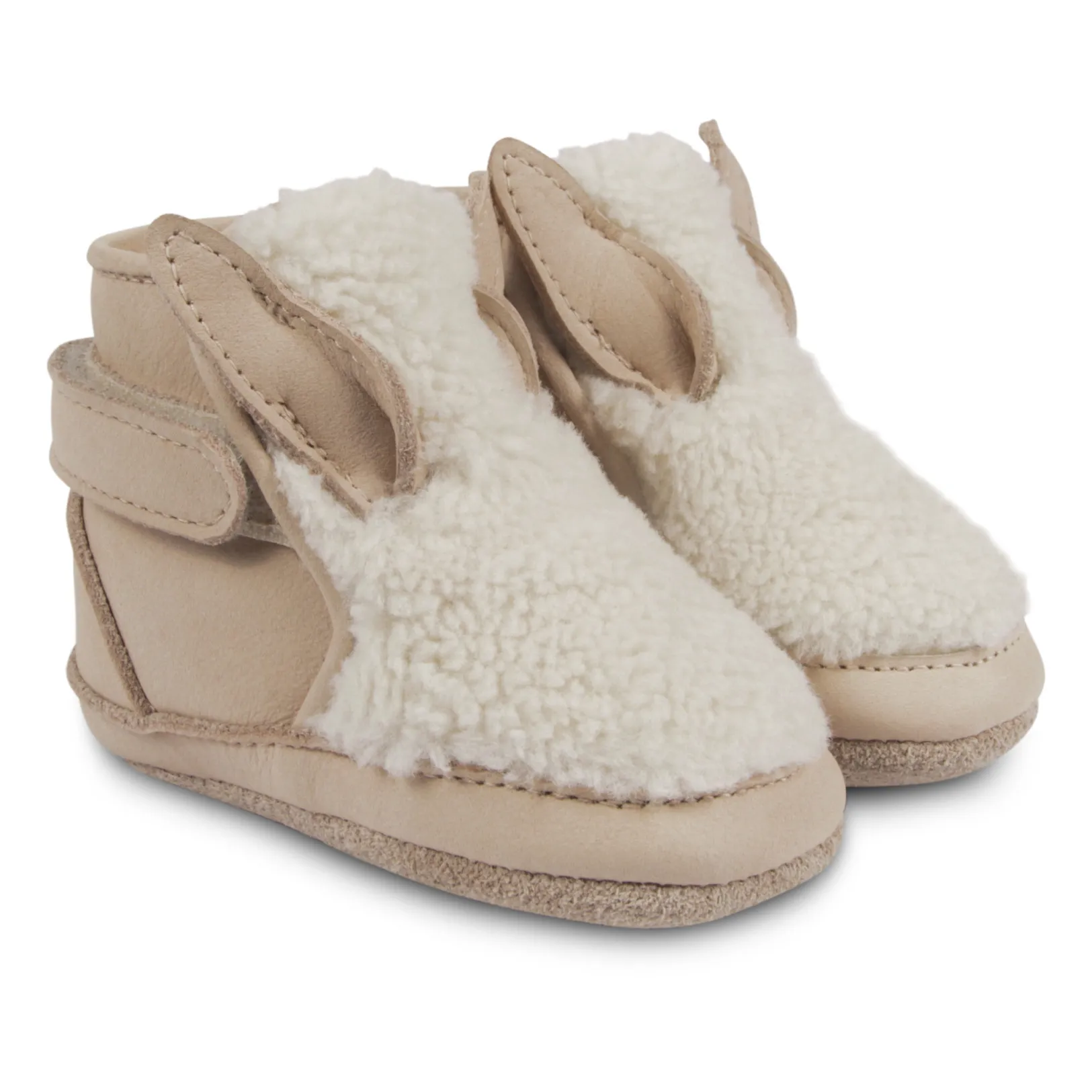Donsje Ecru Richy Rabbit Fur-Lined Booties