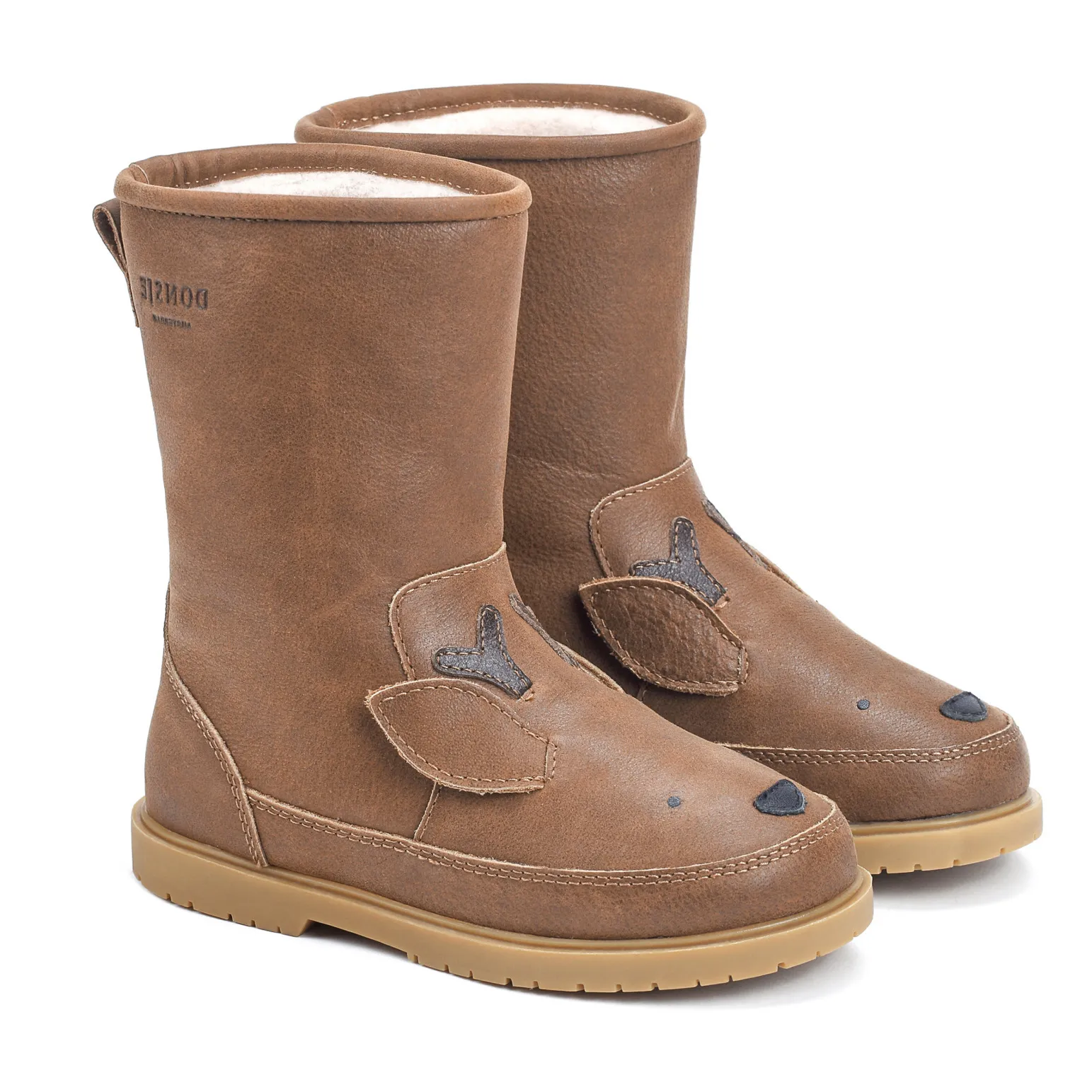 Donsje Taupe Brown Wadudu Shearling-Lined Deer Boots