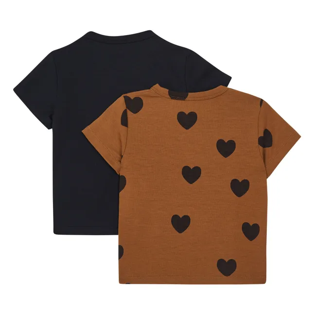 Pack 2 T-shirt Cœur | Marron
