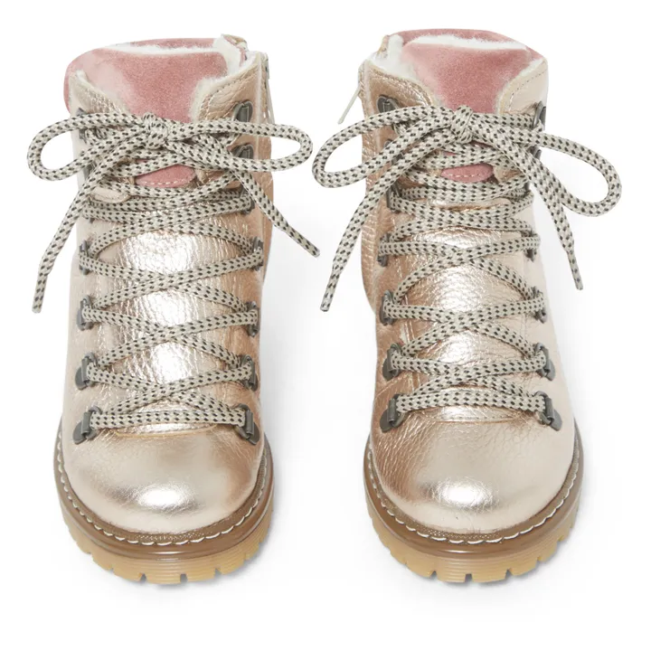 Boots Fourrées Lacets Tex Irisées | Cuivre- Image produit n°3