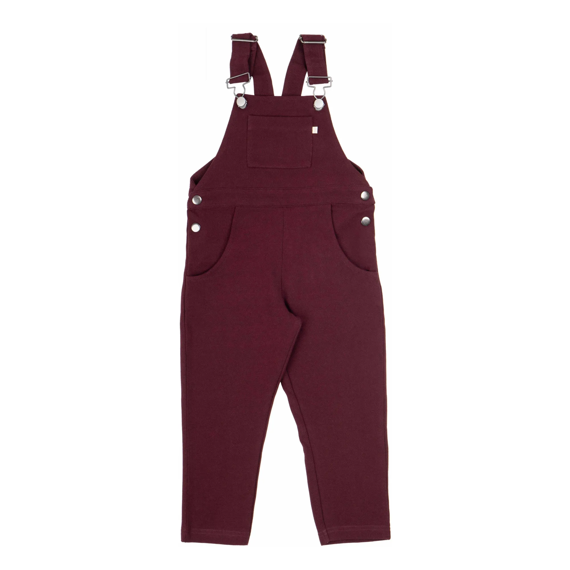 Minimalisma Unisex Burgundy Elda Organic Cotton Overalls