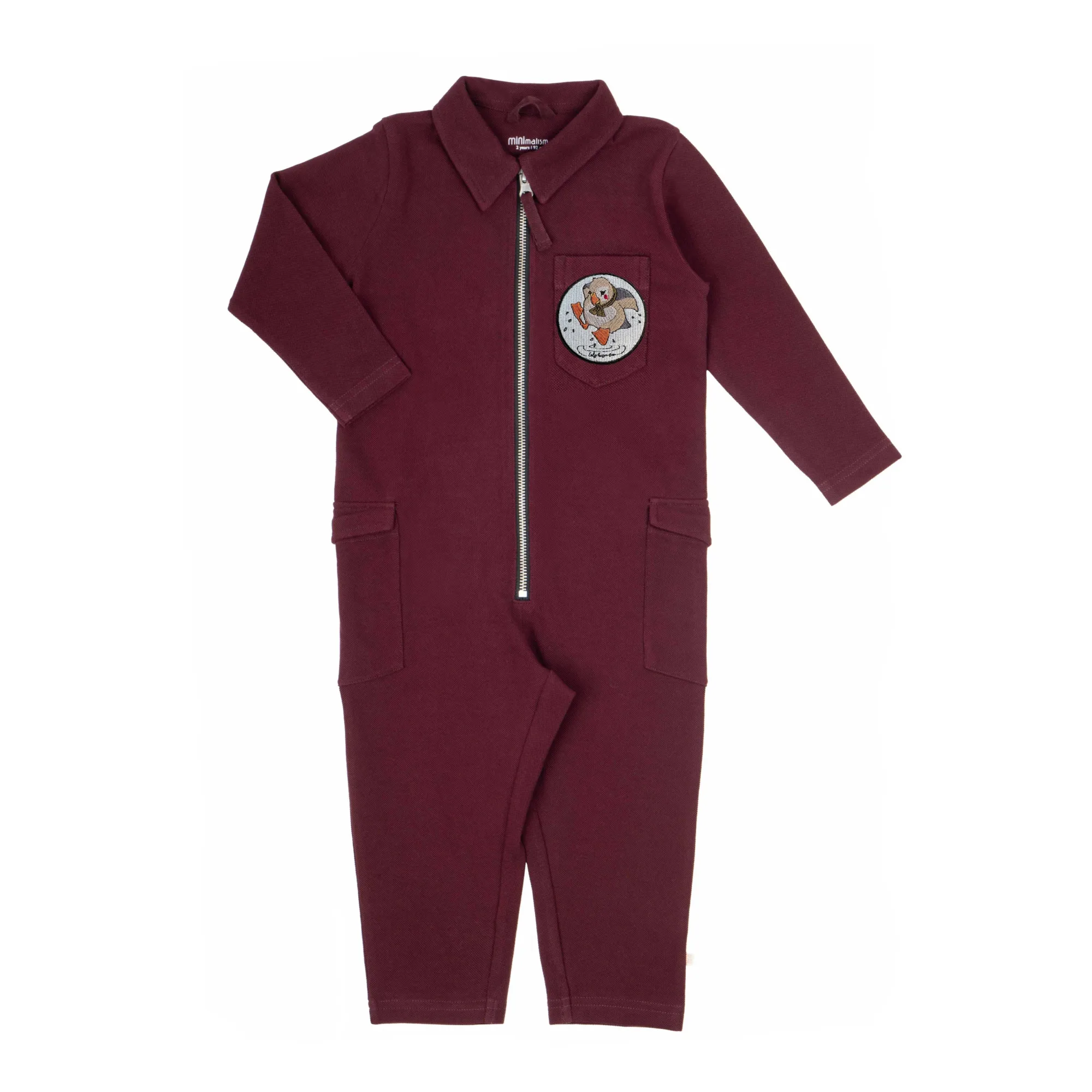 Minimalisma Unisex Burgundy E-Suit Organic Cotton Jumpsuit