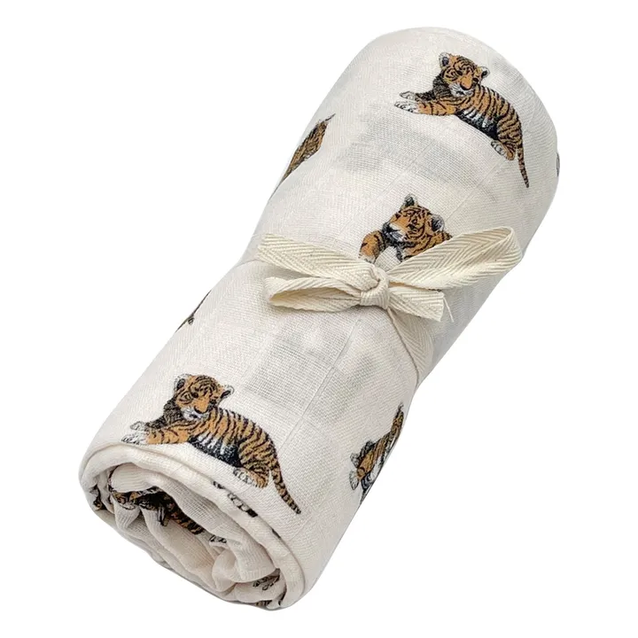 Lange en mousseline de coton | Blanc- Image produit n°0